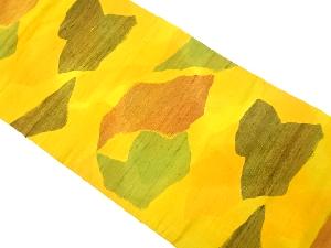 手織り紬　抽象模様織り出し名古屋帯